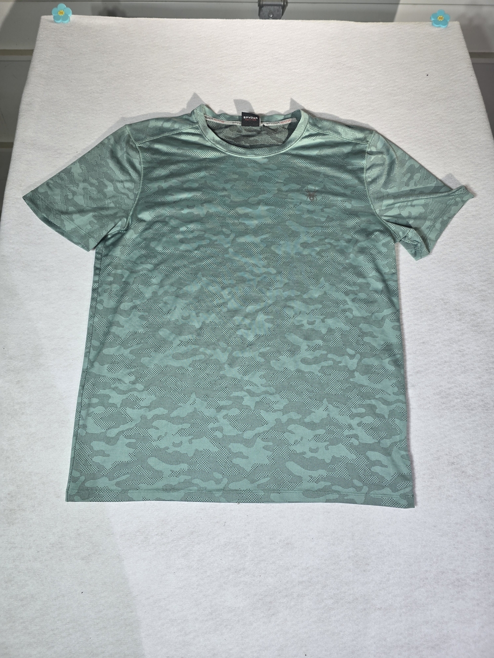 Spyder Men's Light Green Camo Short Sleeve Performance Tee